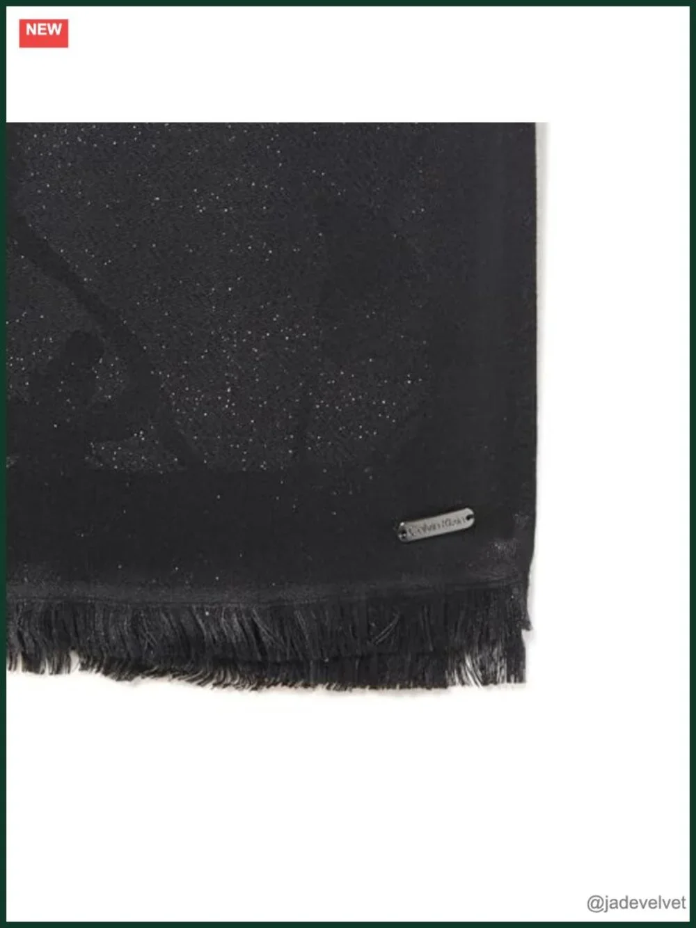 Lightweight Metallic Scarf With Eyelash Fringe